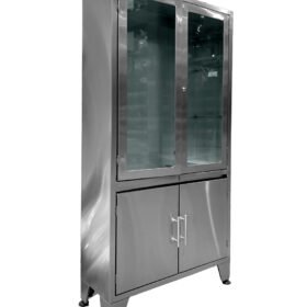 VITRINA DE DOS CUERPOS EN ACERO INOXIDABLE (SIN GAVETAS)