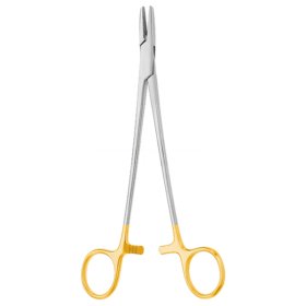 PORTA AGUJAS HALSEY MANGO DORADO PARA PLASTIA  DE 13  CM CAT: 24.144.13